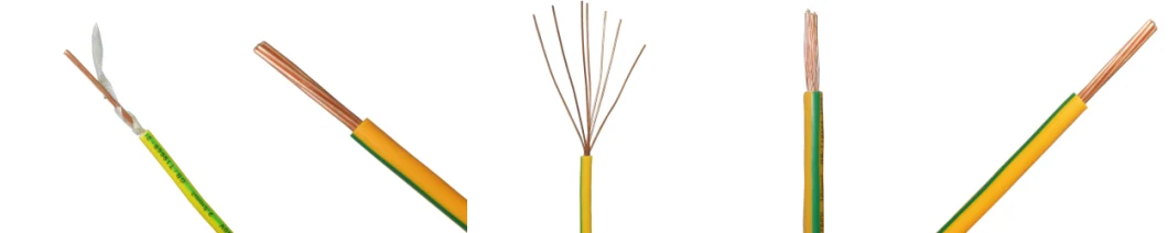 Fire-Resistant Yellow Green Electric Ground Earth Fire-Retardant Electrical Electrode PVC Insulated Cable Wire