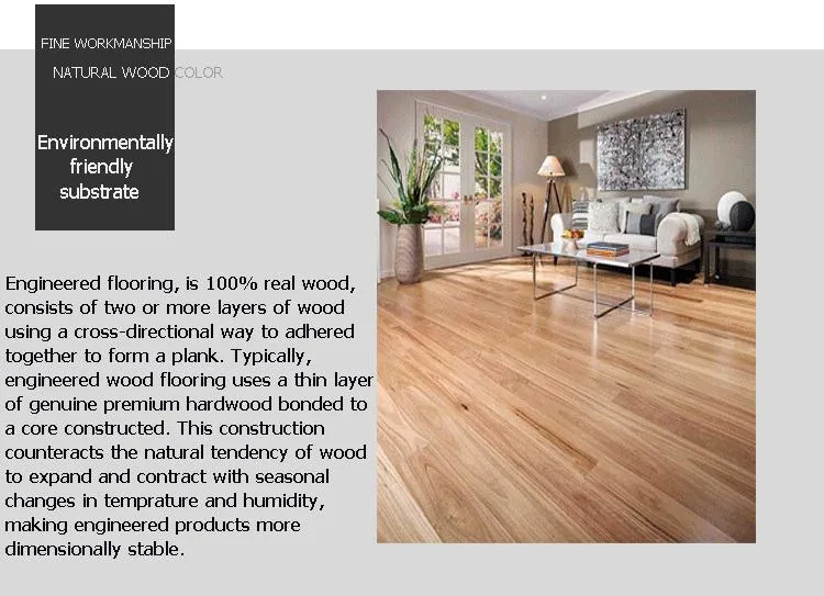 14mm Oak Engineered Wood Flooring with European Oak Top Layer From Factory