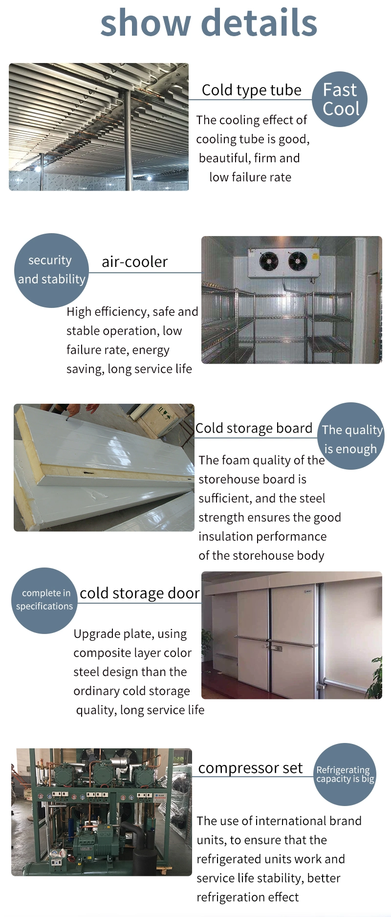 Insulation Refrigeration House PU Panel Cold Room