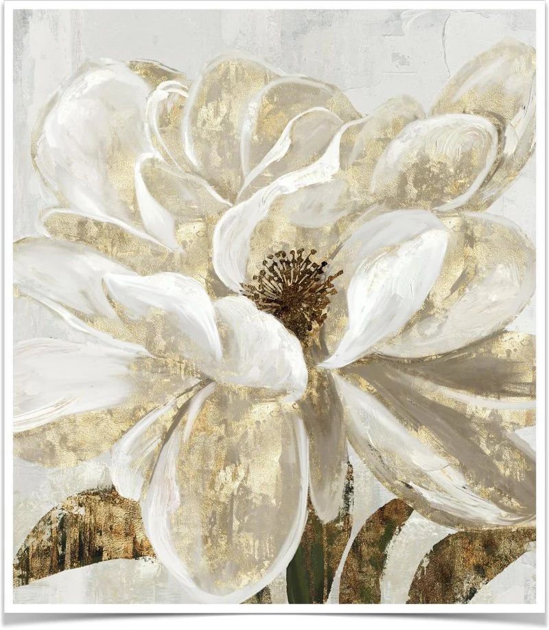 Beautiful Gold Flowers Handmade Oil Painting Home Products Wall Art