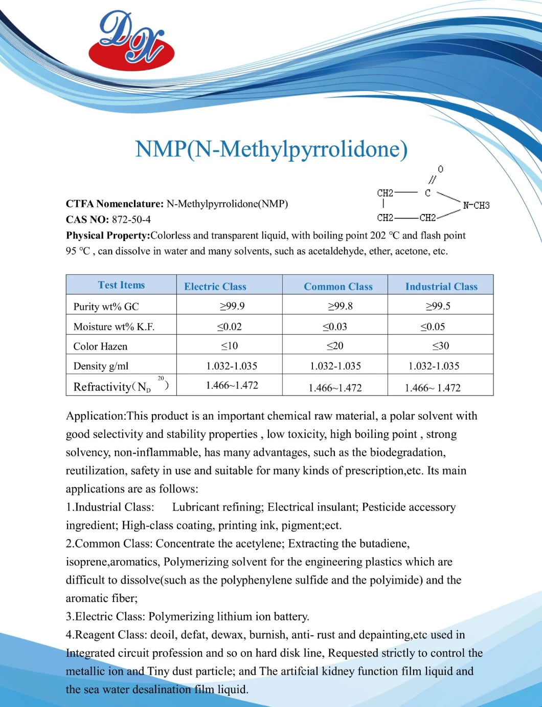 NMP for Auxiliary Materials of Lithium Ion Battery Electrode