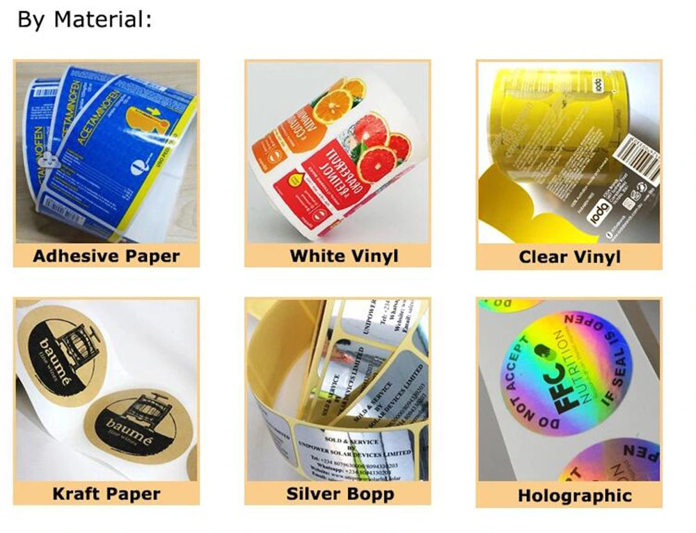 Hot Sale Packaging Adhesive Paper Sticker Printing, Custom Printed Labels, Water Bottle Adhesive Sticker
