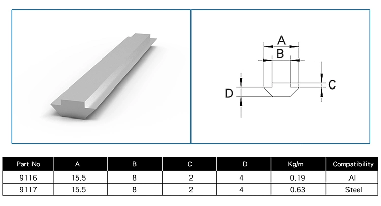 Msr Good Quality 30 Series T-Type Material T-Slotted Aluminum Profile Hinge Profile with Auxiliary Materials 6060-T5
