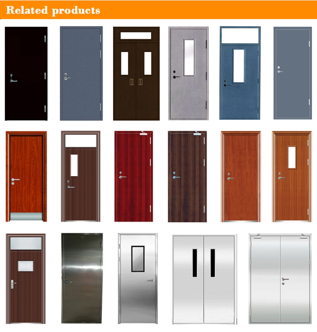 Fireproof Door UL Certified Fire Rated Steel Door for Hotel, Hospital, School