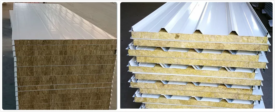 Top Fire Rated High Density Mineral Wool Roof Panels Rockwool/Rock Wool Sandwich Panel Panlels