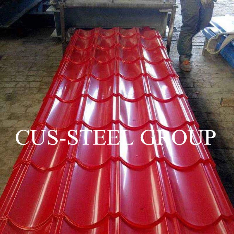 2-11.8m Pre-Painted Glazed Galvanised Roof Sheet / Color Step Tile for Roofing