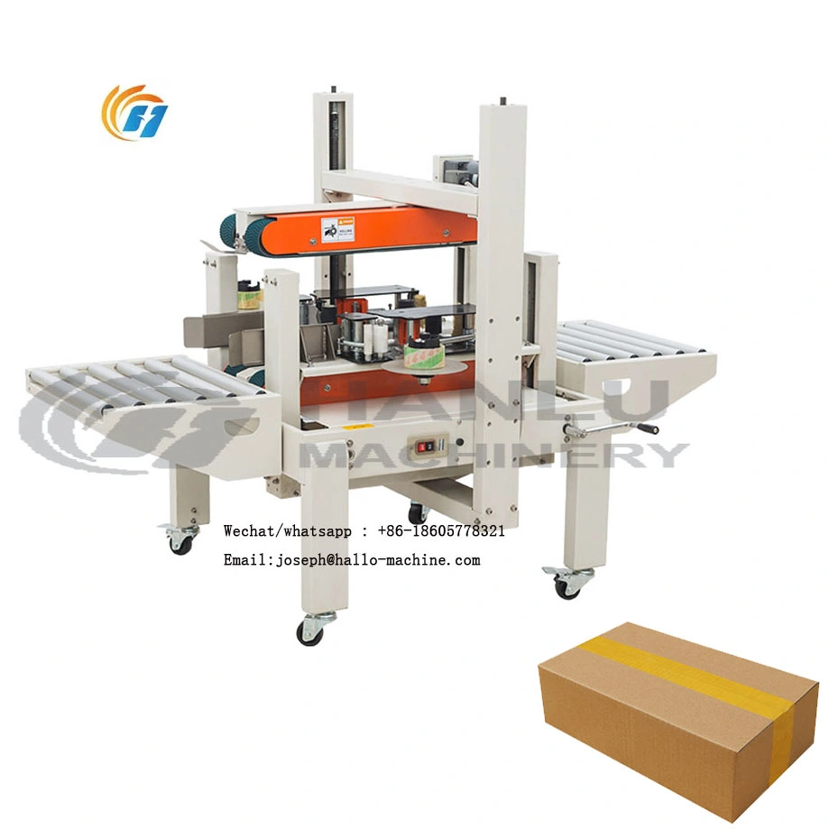 Food Carton Sealing Machine Stainless Steel Case Sealer Semi Auto Small Power Packing Machine