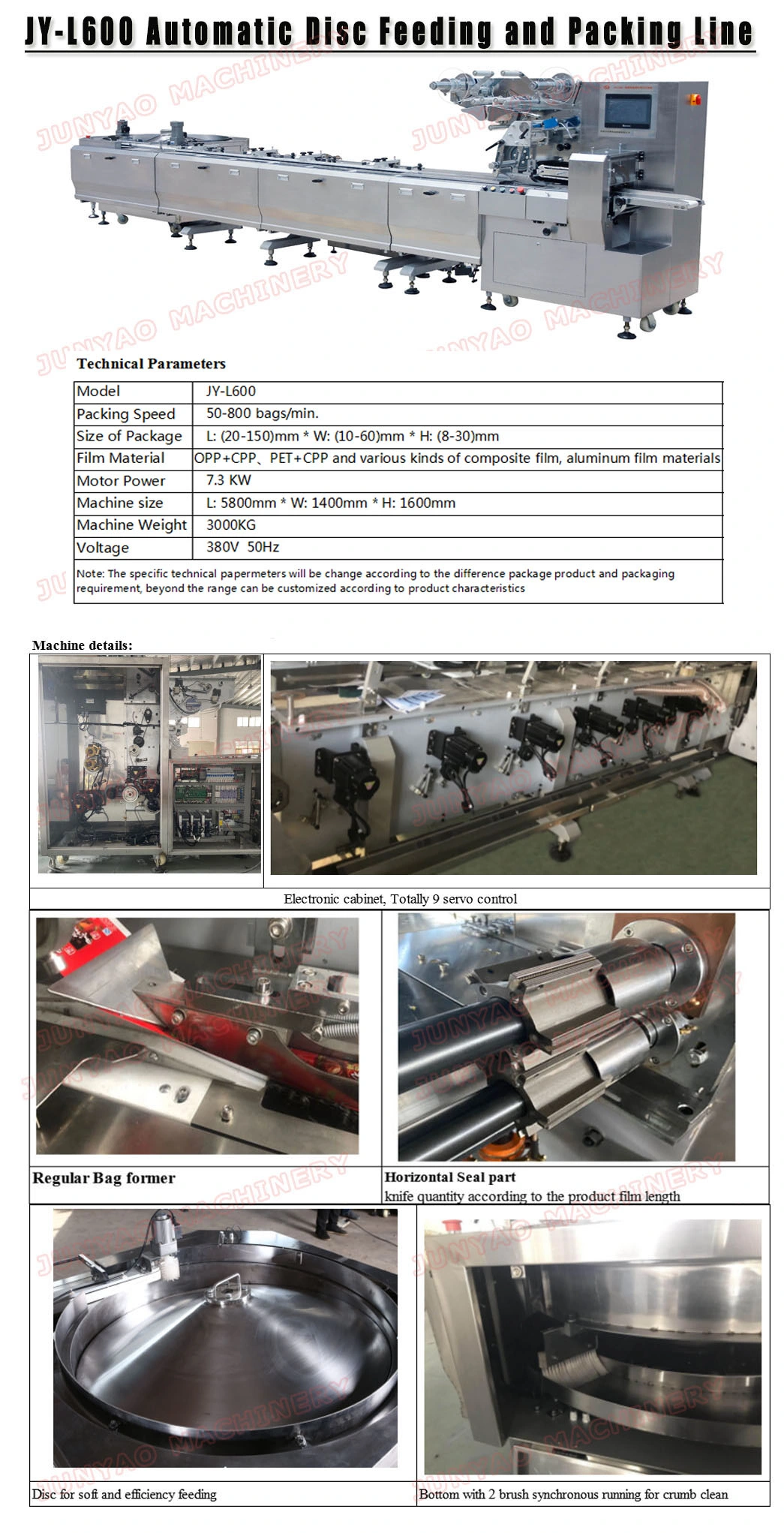Automatic Rotary Disc Feeder Marshmallow/Egg Roll Packing Packaging Machine