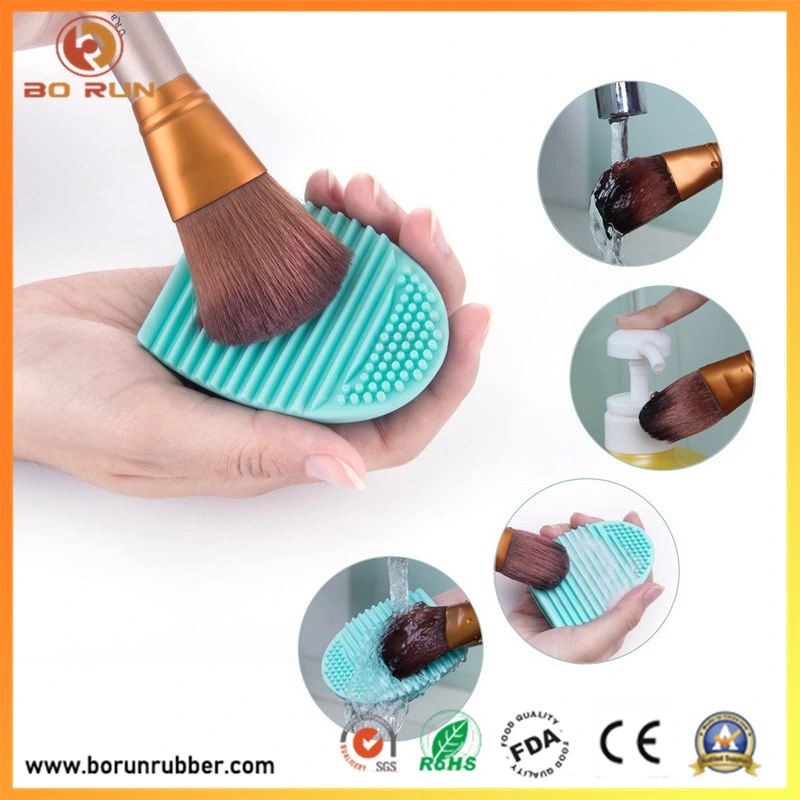Chinese Factory Wholesale Silicone Makeup Brush Cleaner Egg in Heart Shape for Cosmetic Tool Cleansing