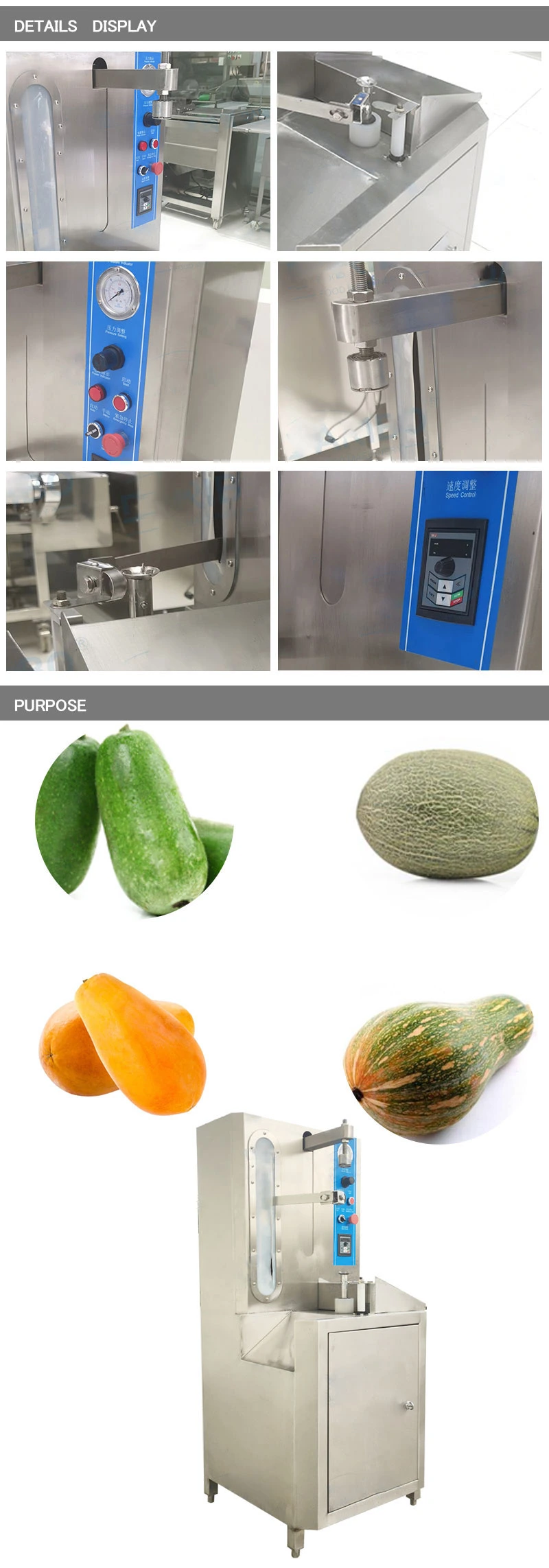 Multifunctional Fruit and Vegetable Peeling Machine, Jackfruit Peeling Machine, Hami Melon Peeling Machine, Factory Direct Sale.