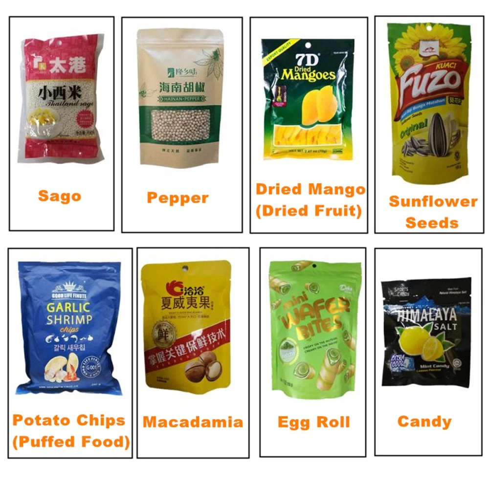 Nitrogen Filling Puffed Foods Potato Chips Stand up Pouch Doypack Bag Automatic Filling Packing Machine