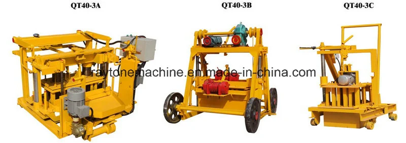 Mini Movable Manual Hollow Block Making Machine with Low Price Egg Layer Block Machine Qt40-3c