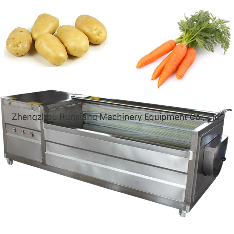 Commercial Fruit Vegetable Ginger Washing Carrot Cleaning Apple Washer Cassava Peeling Sweet Potato Peeling Machine