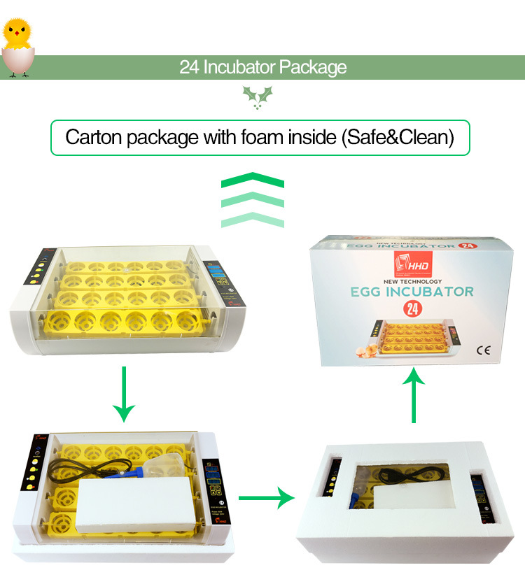 New Condition Hhd 220V Commercial Mini Egg Incubator 24 Egg Hatcher