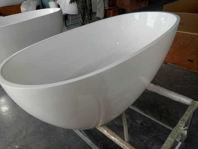 Hot Egg Shape Acrylic Freestanding Bathtub&Freestanding Mixer Brass Bathtub Faucet, Acrylic Solid Wash Basin