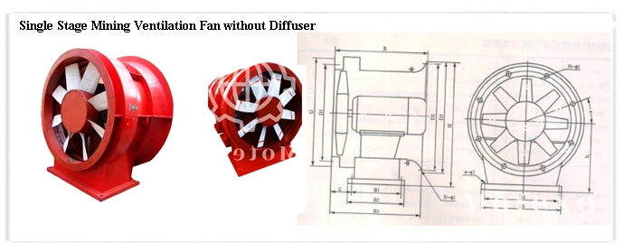 Mine Flameproof Rotary Axial Fan