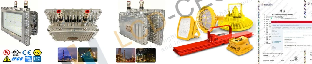 LED Light Explosion Proof Light 40W/50W 080W/100W/150W with Atex UL Certificates Class 1 Division 2 Explosion Proof Floodlight NPT3/4 Pipe Brackets Mounting