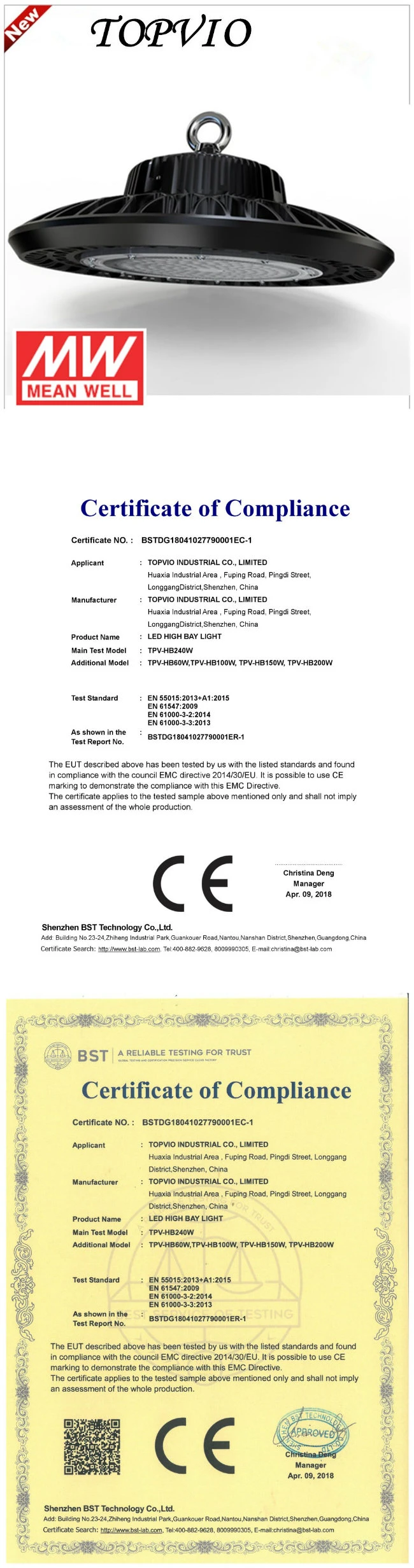 IP65 100W Energy-Saving Explosion Proof LED Lighting Fixtures