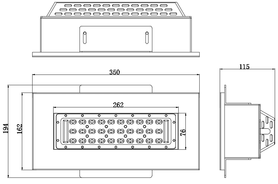 IP65 50W Recessed Ceiling Explosion Proof LED Canopy Light Fixture for Gas Station Lighting