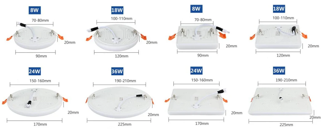 9W 18watt 24W 36W Ultra Thin Recessed Round Ceiling Light SMD2835 24W 100lm/W Frameless LED Panel Light Lamp LED Light