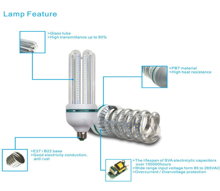 65W 85W E27 E40 Spiral Compact Fluorescent Bulbs