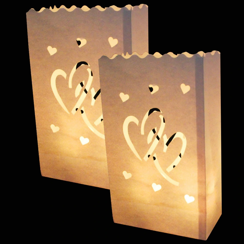 Flameproof Tea Light Kraft Paper Candle Lantern Bag for Garden Wedding Party