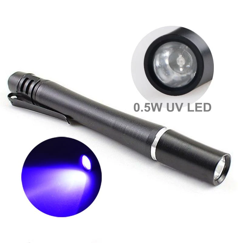 Ultraviolet Flashlight 380nm 365nm 395nm Glue Curing Invisible Ink Detector Mini Flashlight