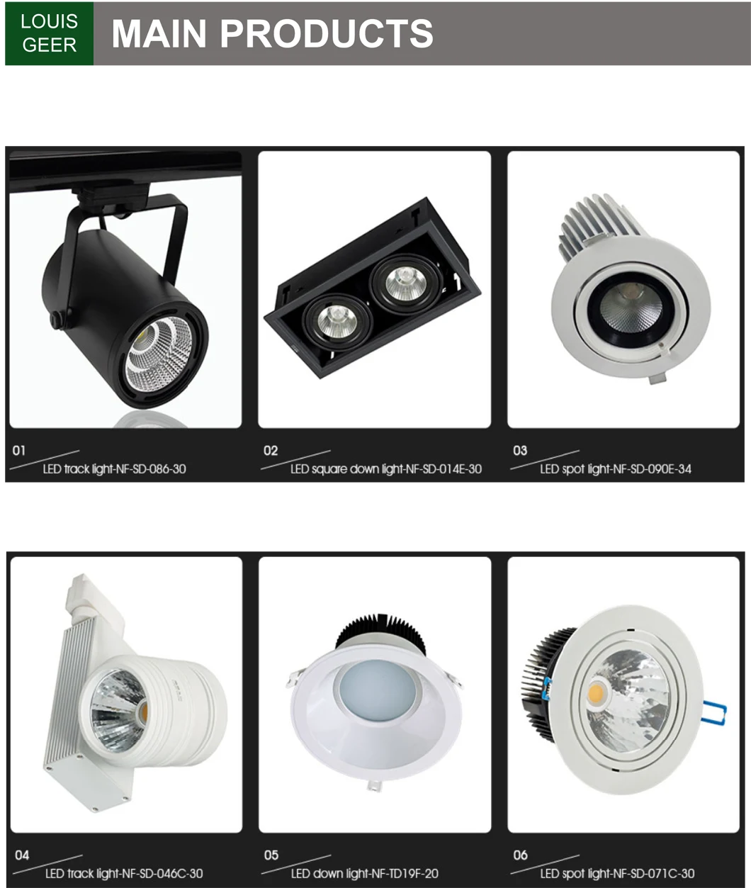 High-End Commercial Lighting LED Lights, Engineering Lights Embedded Grille Lights, Aluminum LED Down Lights