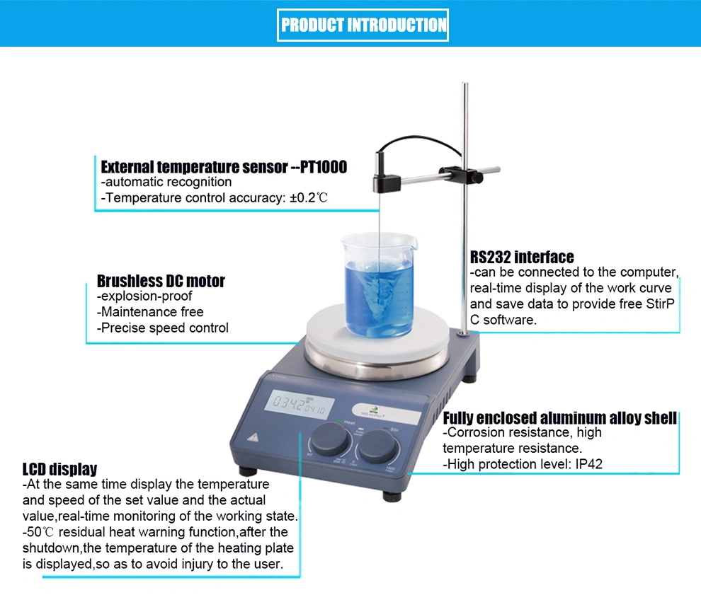Laboratory Use Small Magnetic Stirrer Ms-H-PRO+ with Explosion-Proof Brushless DC Motor