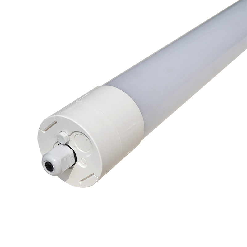 AC220V IP66 Ik08 LED Tubular Tri-Proof Light 40W 60W Round LED Tri-Proof Linear Light