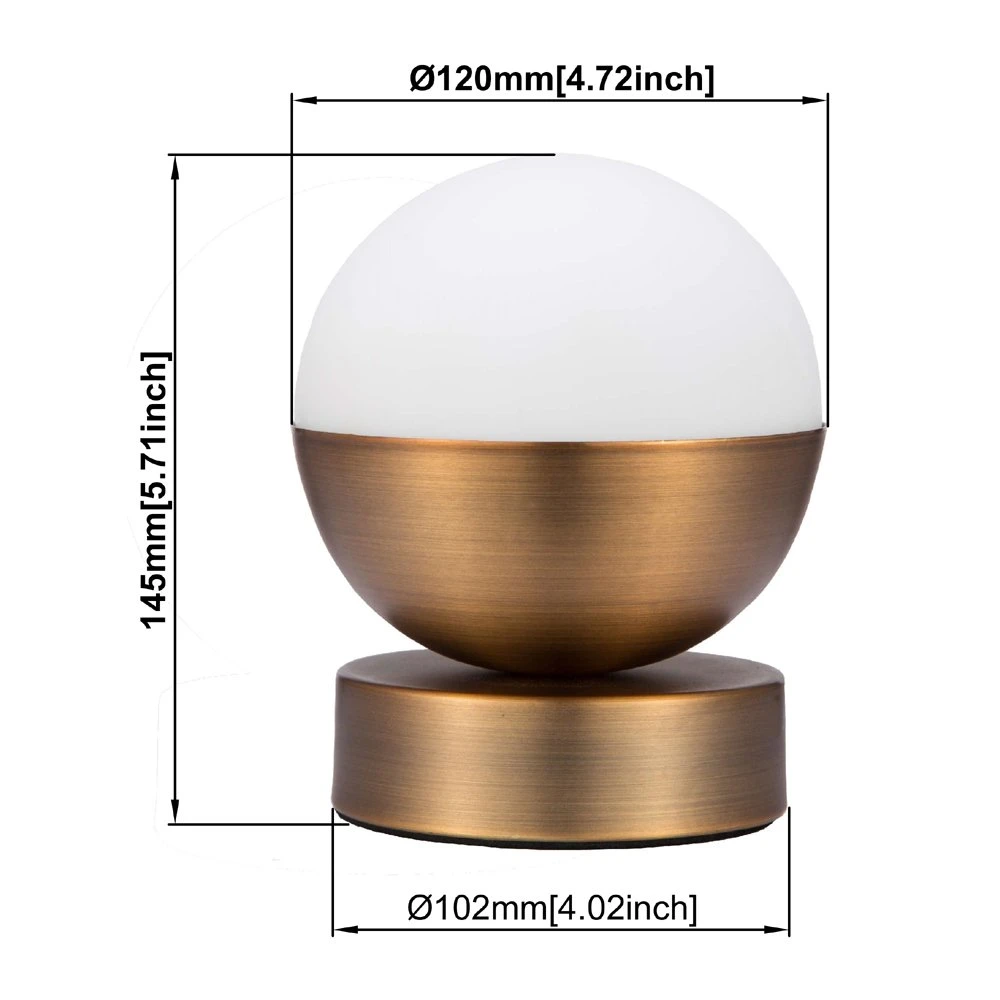 Jlt-T007 Aged Brass Finish Touch Table Lamps Bedside Lamps for Bedrooms Dimmable