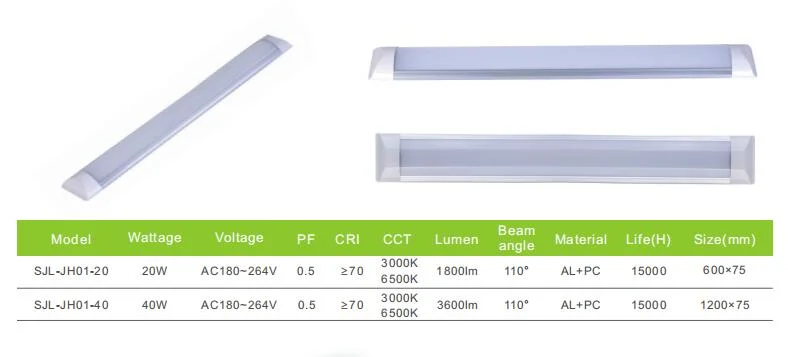 LED Linear Fixture Tube Light Purification Light Factory Tube Light 4FT 1.2m 40W