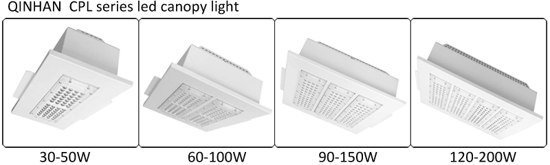 IP65 50W Recessed Ceiling Explosion Proof LED Canopy Light Fixture for Gas Station Lighting