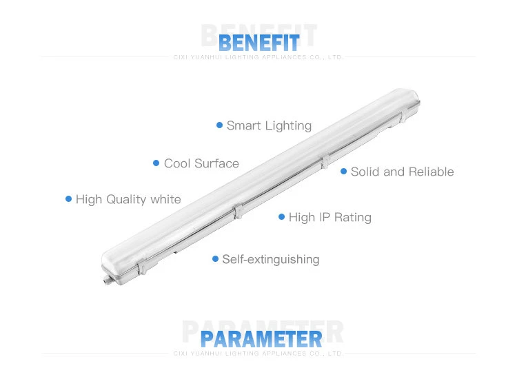 LED Tube Fixture 9W 600mm LED Tri-Proof Lighting, Fluorescent Light, LED Waterproof Light