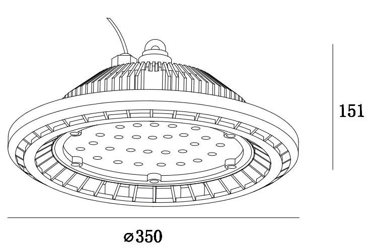 IP65 Warehouse Industrial Lighting UFO LED Highbay Anti-Glare 150W LED Lighting