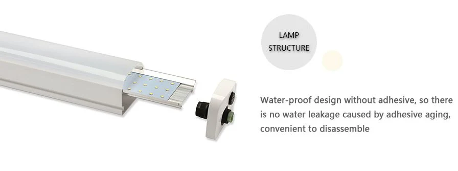 IP65 Tri-Proof LED Light Ik08 130lm/W AC100-277V LED Tri-Proof Light