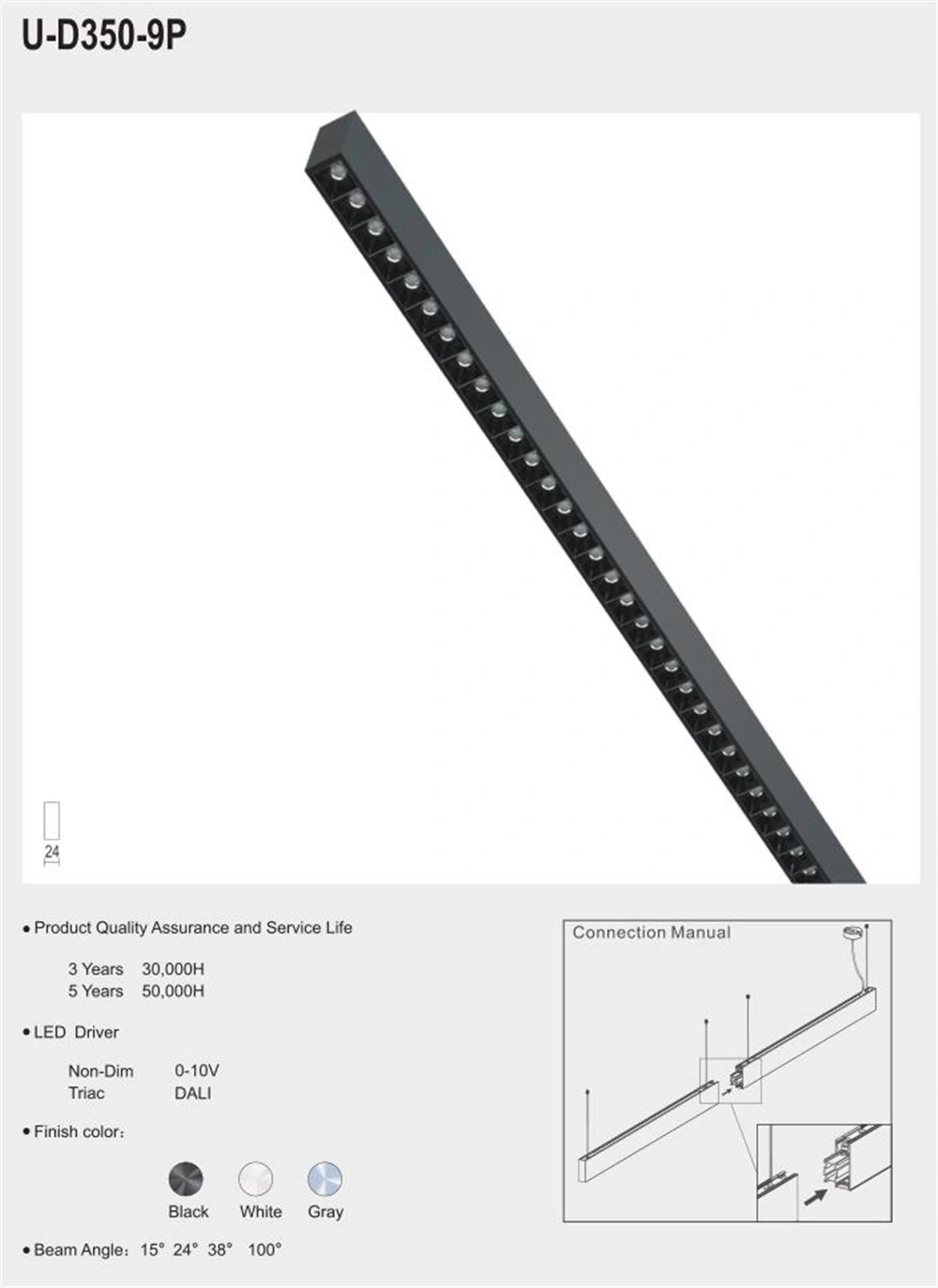 90cm Explosion Proof Profile Pendant Fixtures Suspended Replacement LED Linear Light