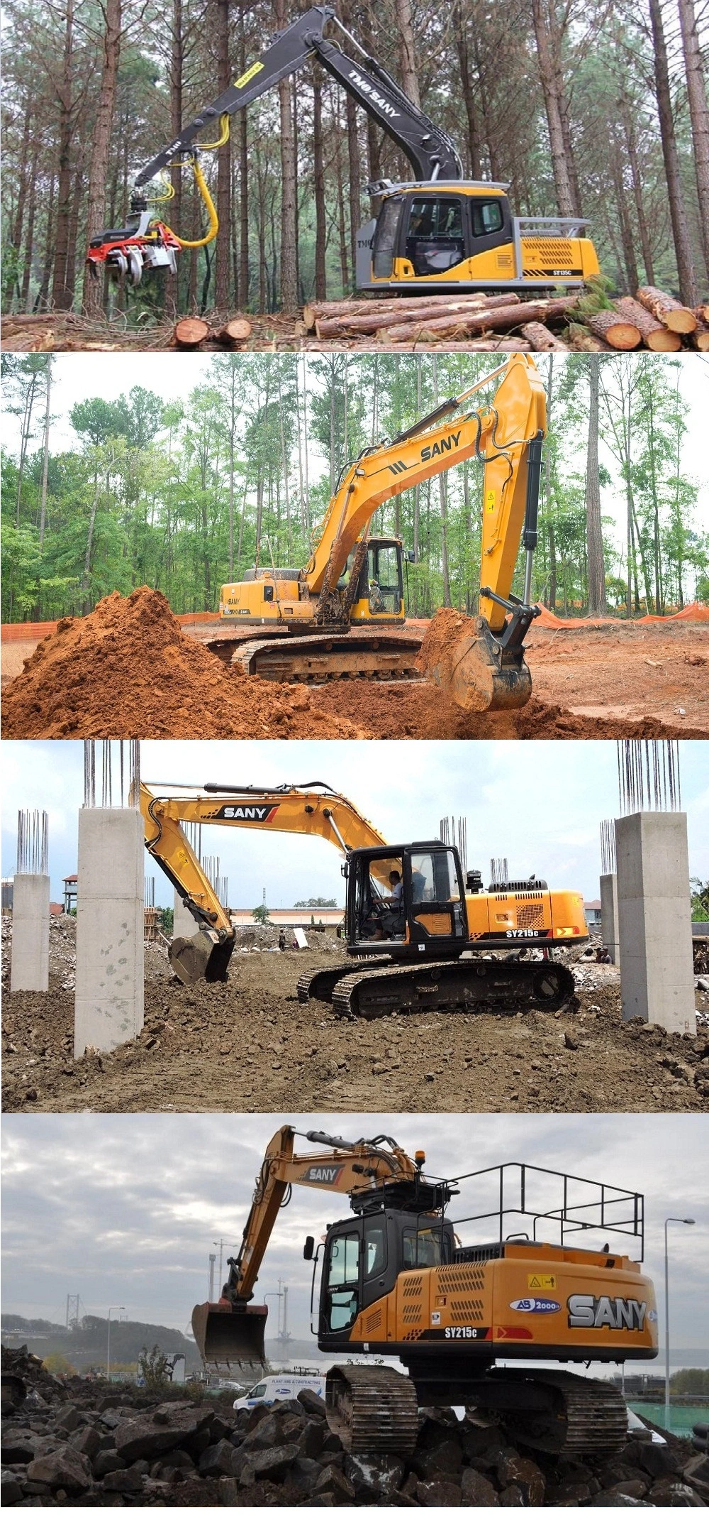Sany Digging Machine Excavators Sy215 Excavator Best Machine for Digging Post Holes