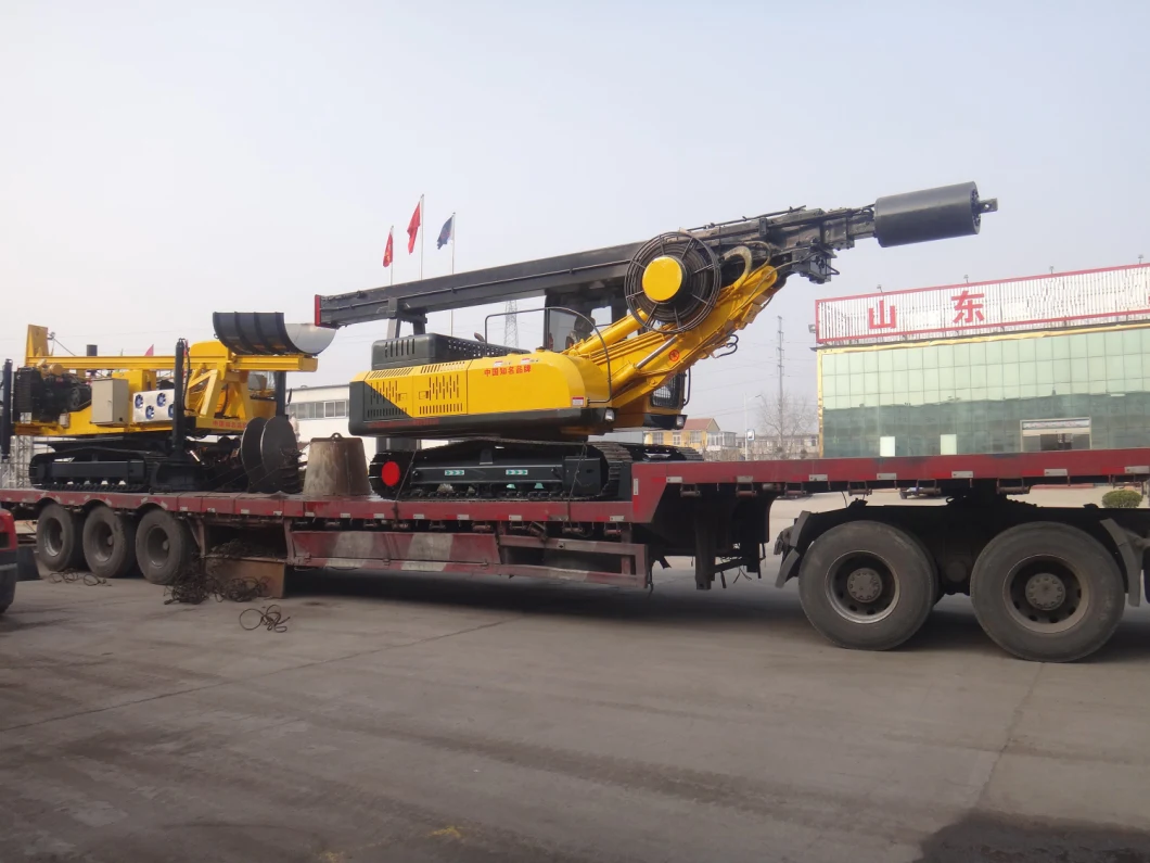 17m Cummins Engine Crawler Rotary Drilling Rigs with Excavator Construction Machine Tool for Sale