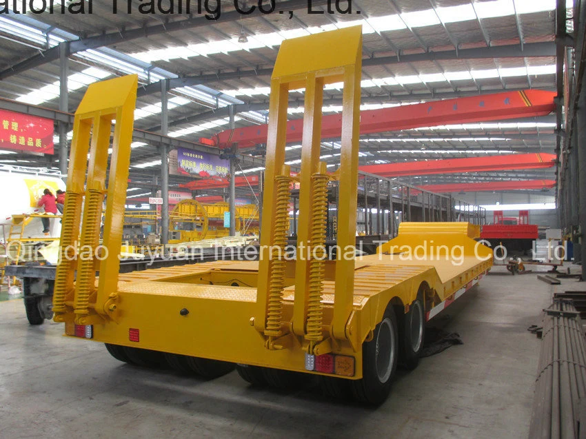 100 Tons Heavy Excavator Transport Lowboy Trailer, 3 Line 6 Axle Low Boy Semi Trailer