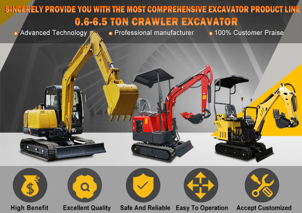 Excavator 08m3 Mini Home Excavator Boom Accept Customized