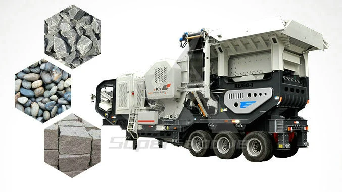 Trailer Truck Mounted Stone Jaw Crushing Rock Tyre Mobile Crusher