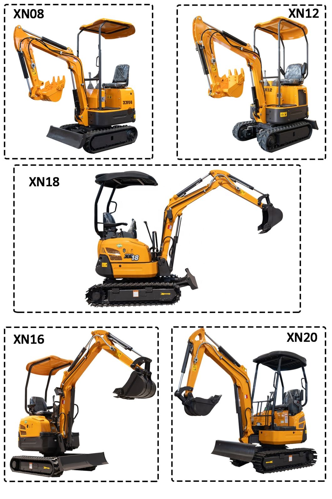 New Mini Excavator 0.8t Xn08, Mini Crawler Excavator for Sale