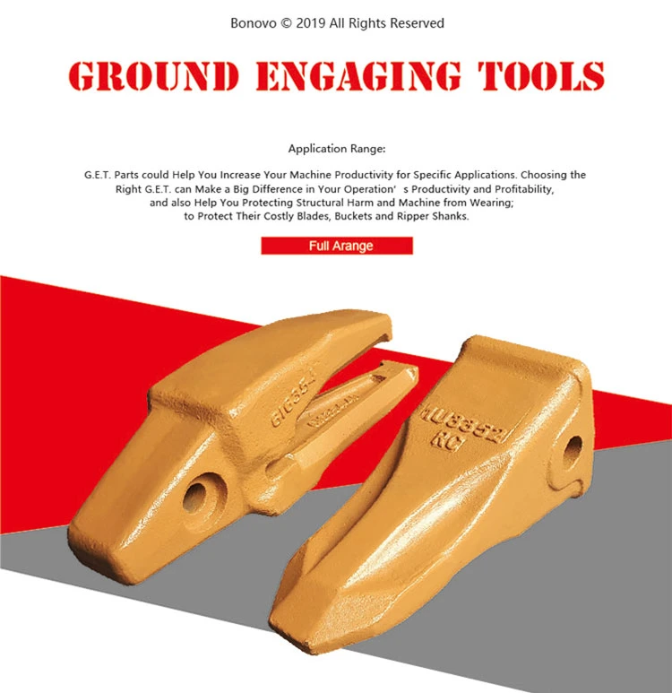 Bonovo Excavator Bucket Teeth Tooth Tip Tips Nail Nails Adapter Sk60 for Excavator Digger Trackhoe Backhoe