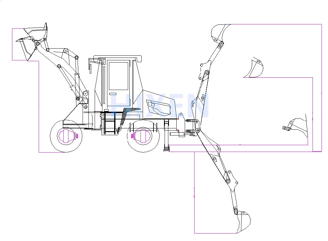Multi Functional Wheel Excavator-Loader Mini Tractor Backhoe Loader for Sale