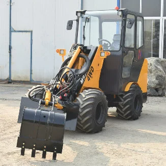 2ton Towable Backhoe Mini Digger Excavator Wheel Loader with Swing Arm