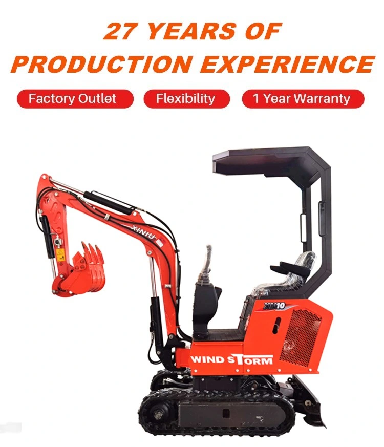 Rhinoceros 800 Kg Compact Trench Digging Equipment Crawler Machine Easy to Operate Excavator