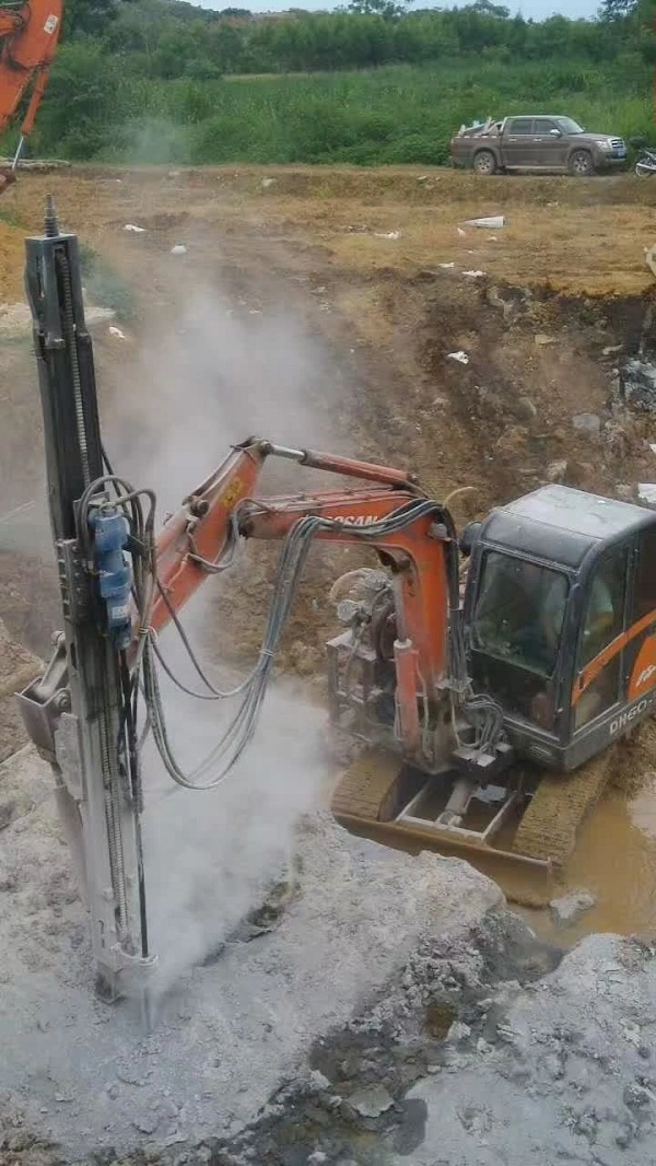 Pd90 Excavator Mounted Drill Rig Excavator Drill Attachment for Drilling and Blasting
