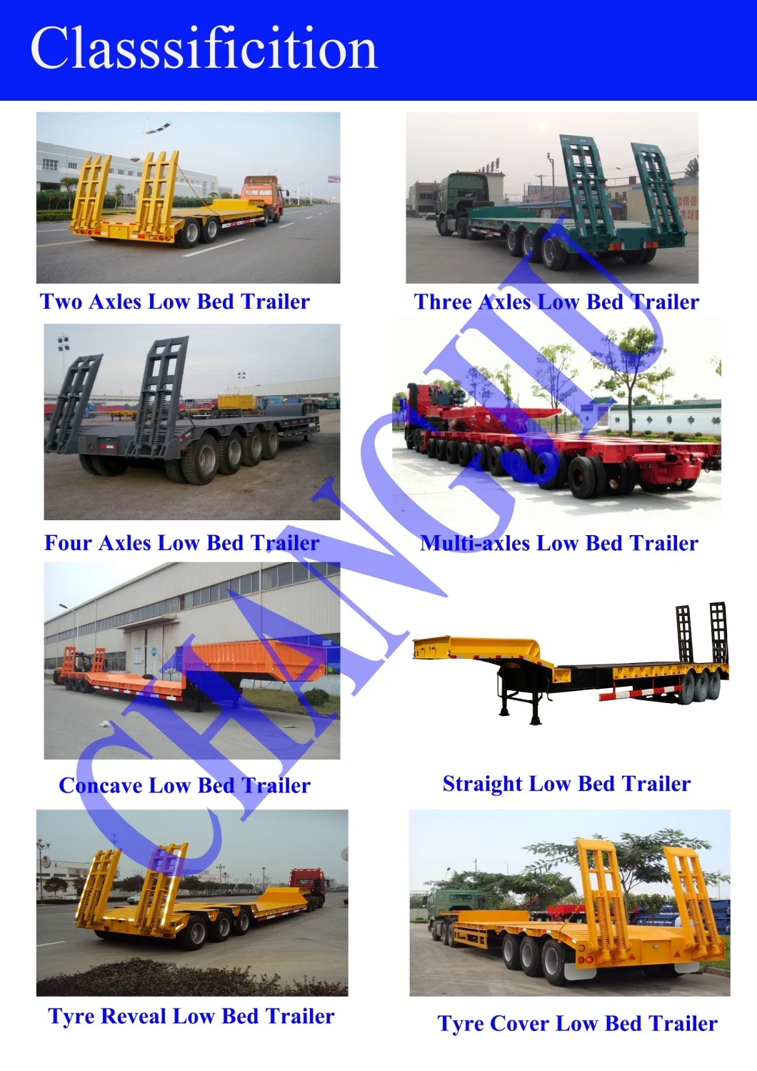 Machinery Transporting 50 Tons Low Bed Semi-Trailer 3 Axles Low Bed Semi Trailer 3rows 6 Axles Low Bed Semi Trailer Price/Excavator Trailer/100 Tons Lowboy Trai