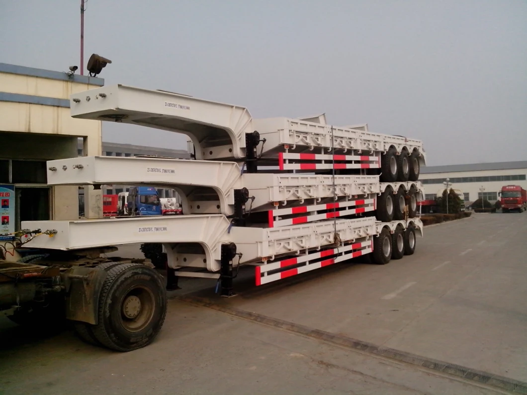 2/3/4 Axle Heavy Duty Low Bed Semi Trailer for Heavy Equipment Excavator Transport